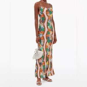 RHODEJemima Patchwork-Print Crepe De Chine Slip Dress